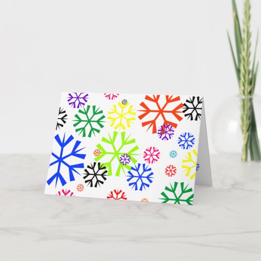 Regenboog sneeuwvlok vakantie feestdagen kaart (Voorkant)