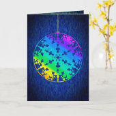 Regenboog Sneeuwvlok Vakantie Kaart (Gele Bloem)