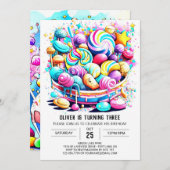 Regenboog Snoep bewerkbare Verjaardag Kaart (Voorkant / Achterkant)