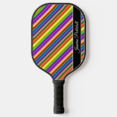 Regenboog Snoep gekleurde gestreepte gepersonalise Pickleball Paddle (Voorkant)