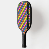 Regenboog Snoep gekleurde gestreepte gepersonalise Pickleball Paddle (Links)