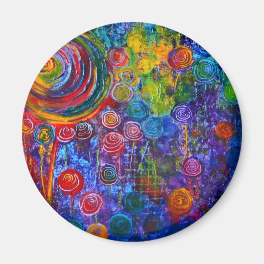 Regenboog Snoep Kleurrijke wervelingen Art Design Magneet (Voorkant)