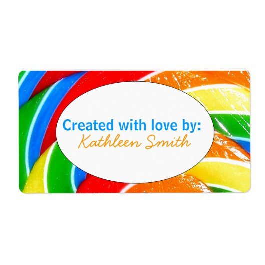 Regenboog Snoep Recept/Goodies Label (Voorkant)