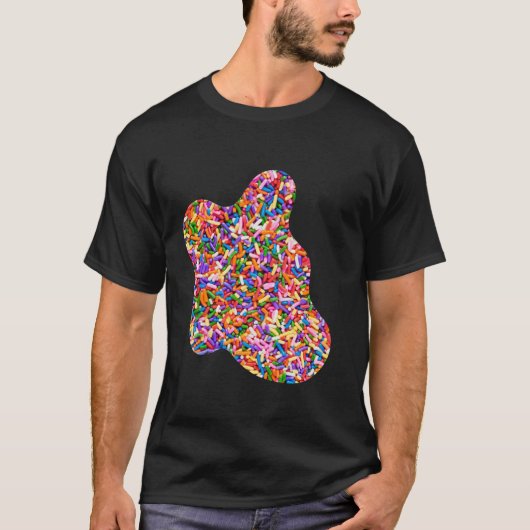 Regenboog Snoep Roze Paarse Geel Blauw Sprinkles L T-shirt (Voorkant)