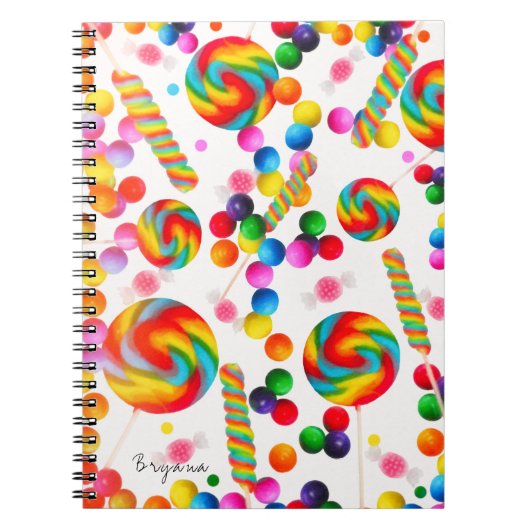 Regenboog Snoep Sweet Custom Candyland Journal Notitieboek (Voorkant)