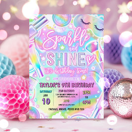 Regenboog Spa Feest Glow Make-up Verwennen Verjaar Kaart