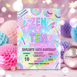 Regenboog Spa Feest Make-up Verwennen 10e Verjaard Kaart