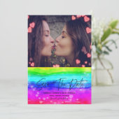 Regenboog sparen de Datum Save The Date (Staand voorkant)