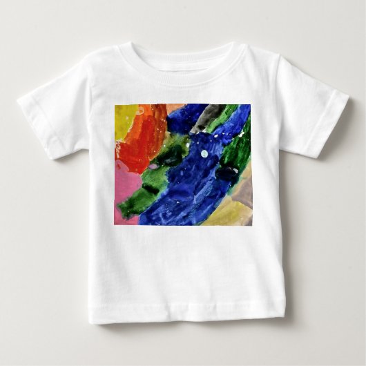 Regenboog Spat Kinderen Abstract Kunst T-shirt (Voorkant)