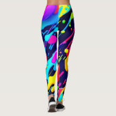 Regenboog Spat Kunst Leggings (Achterkant)