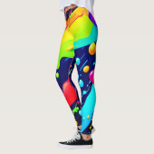 Regenboog Spat Kunst Leggings (Links)