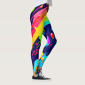 Regenboog Spat Kunst Leggings (Rechts)