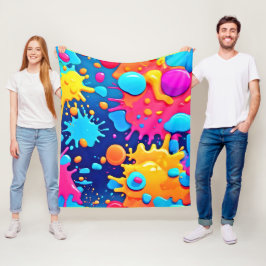 Regenboog Spat Verf Kunst Fleece Deken
