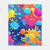 Regenboog Spat Verf Kunst Fleece Deken (Voorkant)