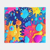 Regenboog Spat Verf Kunst Fleece Deken (Voorkant (Horizontaal))
