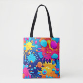 Regenboog Spat Verf Kunst Tote Bag (Voorkant)