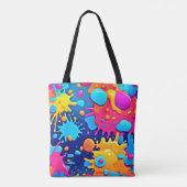 Regenboog Spat Verf Kunst Tote Bag (Achterkant)