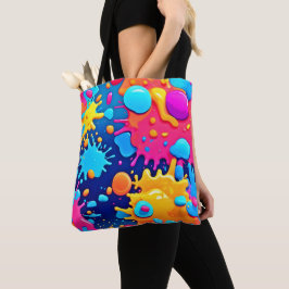 Regenboog Spat Verf Kunst Tote Bag