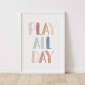 Regenboog Speel de Hele Dag Kinderkamer Decor Poster