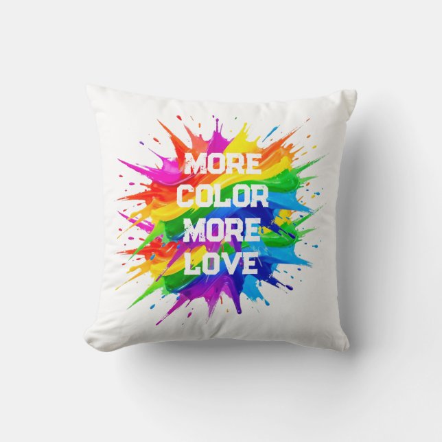 Regenboog Spetter Pride Maand Design Kussen (Voorkant)