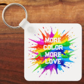 Regenboog Spetter Pride Maand Design Sleutelhanger (Voorkant)