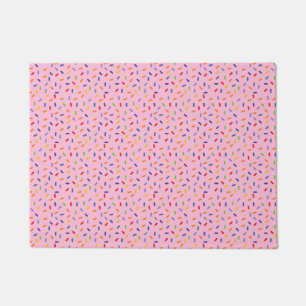 Regenboog Spikkels Kleurrijk Confetti Licht Roze Deurmat