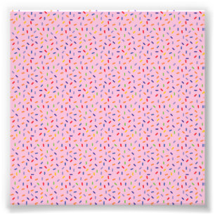 Regenboog Spikkels Kleurrijk Confetti Licht Roze Foto Afdruk