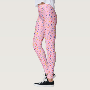 Regenboog Spikkels Kleurrijk Confetti Licht Roze Leggings
