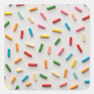 Regenboog Spikkels Kleurrijk Patroon Vierkante Sticker