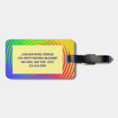 Regenboog Spiraal Bagage Label (Achterkant horizontaal)
