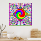 Regenboog Spiraal Diamant Poster (Keuken)