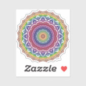 Regenboog Spiraal en Geometrische Bloem Mandala Sticker (Vel)