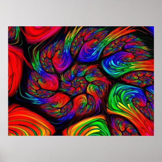 Regenboog Spiraal Fractal Poster (Voorkant)