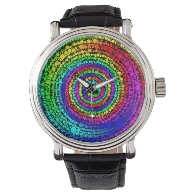 Regenboog Spiraal Horloge (Voorkant)