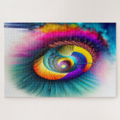 Regenboog Spiraal Oog Abstract Hypnotisch Visioena Legpuzzel (Horizontaal)