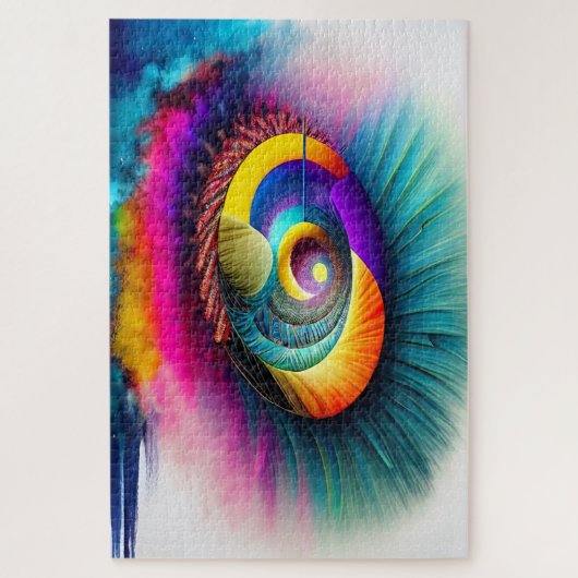Regenboog Spiraal Oog Abstract Hypnotisch Visioena Legpuzzel (Verticaal)