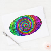 Regenboog Spiraal Ovale Sticker (Envelop)