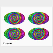 Regenboog Spiraal Ovale Sticker (Vel)