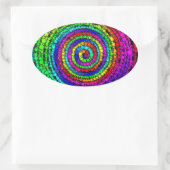 Regenboog Spiraal Ovale Sticker (Tas)