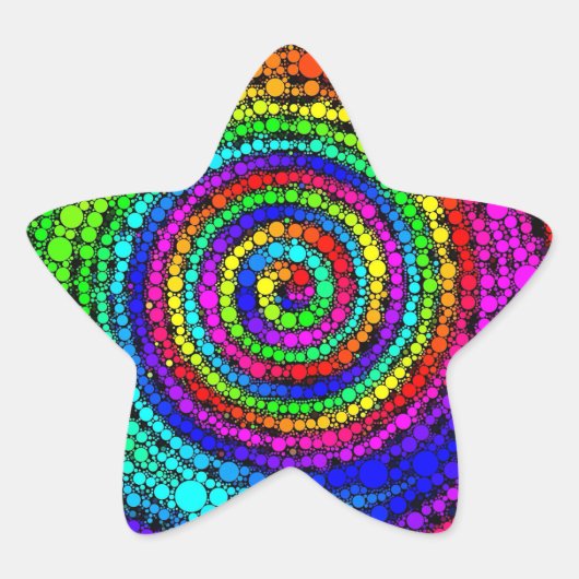 Regenboog Spiraal Ster Sticker (Voorkant)