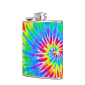 Regenboog spiraal Stropdas-kleurstof kolf Heupfles (Links)