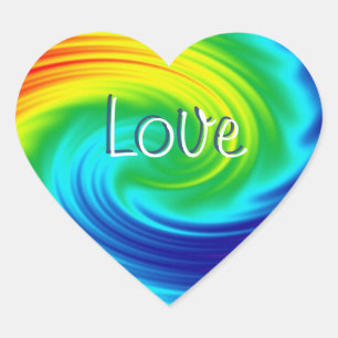 regenboog spiraal.tekst. hart sticker