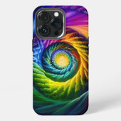 Regenboog Spiraal Uit iPhone Hoesje (Achterkant)