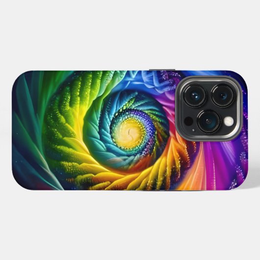 Regenboog Spiraal Uit iPhone Hoesje (Achterkant horizontaal)