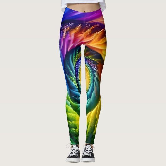 Regenboog spiraal uit leggings (Voorkant)