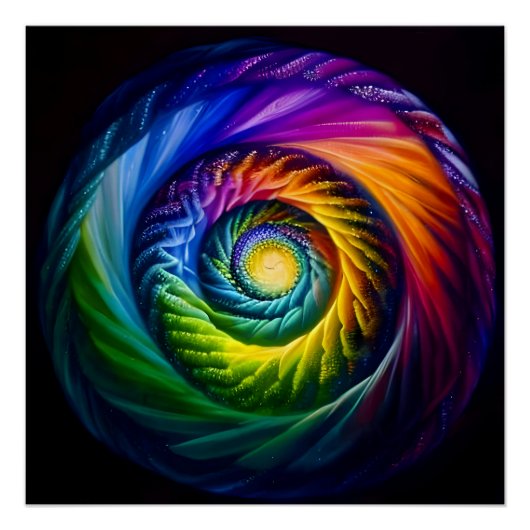 Regenboog spiraal uit perfect poster (Voorkant)