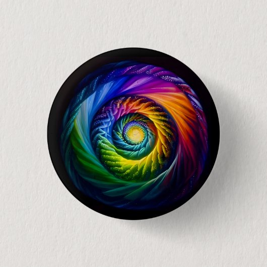 Regenboog spiraal uit ronde button 3,2 cm (Voorkant)