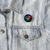 Regenboog spiraal uit ronde button 3,2 cm (In situ)