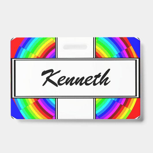 Regenboog Spiraal van Kenneth Yoncich Badge (Voorzijde)