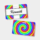 Regenboog Spiraal van Kenneth Yoncich Badge (Voor- en achterkant)